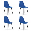 WAT Stuhl blau / schwarze Beine x 4