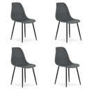WAT Stuhl, dunkelgrau / schwarze Beine x 4
