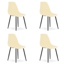 WAT Stuhl cremefarben / schwarze Beine x 4