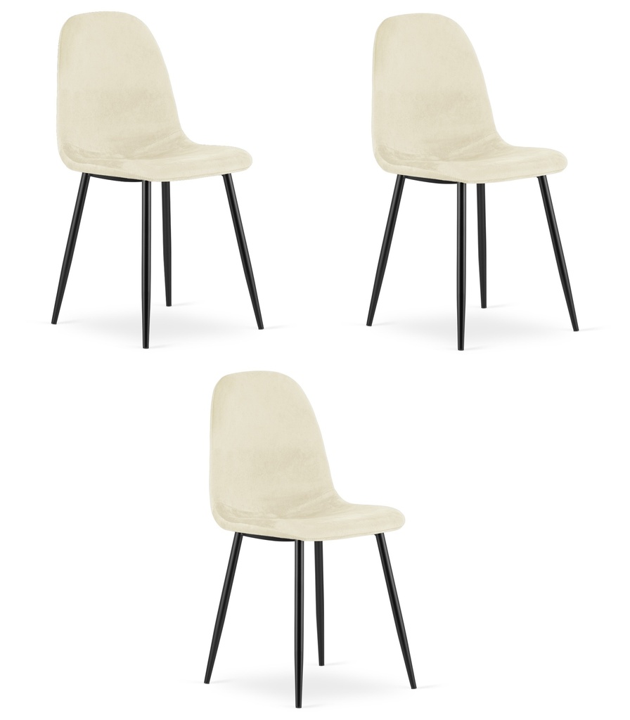 COMO Stuhl – beige Samt x 3