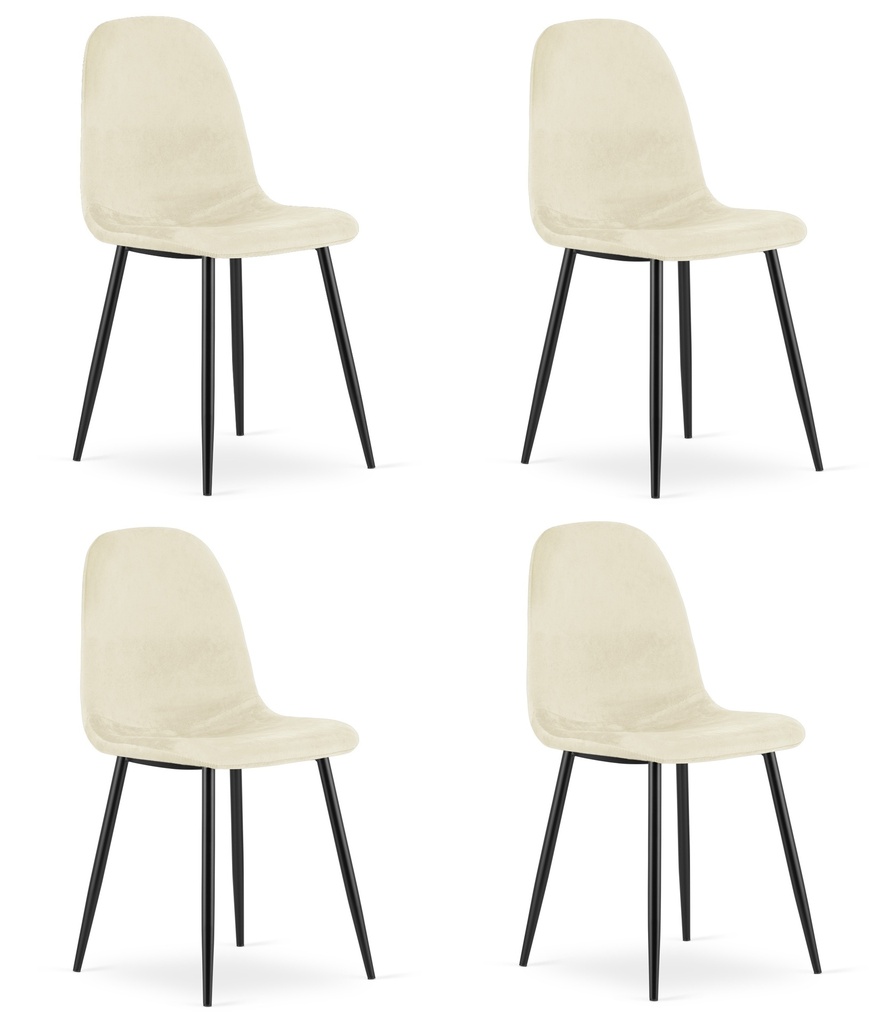 COMO Stuhl – beige Samt x 4