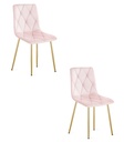 LIBRA Stuhl – hellrosa Samt / holzfarbene Beine x 2
