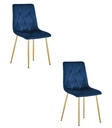 LIBRA Stuhl – marineblauer Samt / goldfarbene Beine x 2