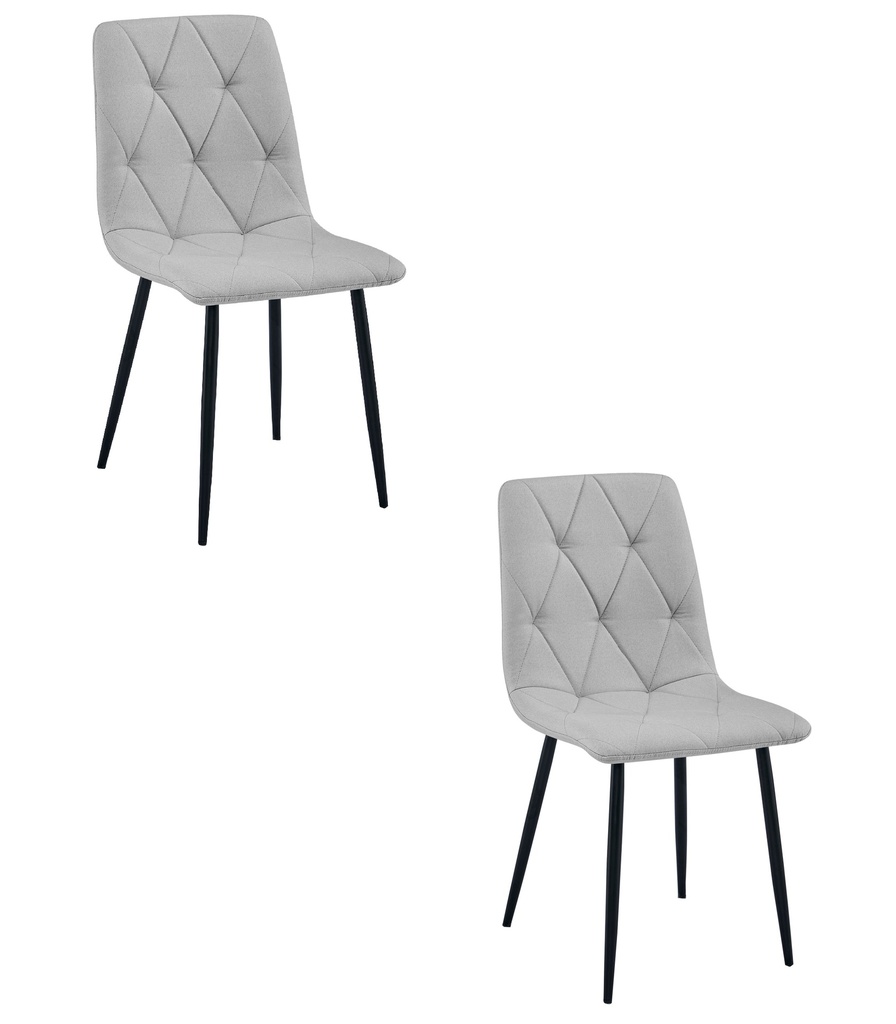 LIBRA Stuhl – hellgraues Material / schwarze Beine x 2