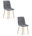 LIBRA Stuhl – dunkelgraues Material / holzfarbene Beine x 2