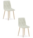 LIBRA Stuhl – beiges Material / holzfarbene Beine x 2