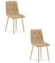 LIBRA Stuhl – braunes Material / holzfarbene Beine x 2