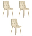 LIBRA Stuhl – hellbeiger Samt / goldene Beine x 3
