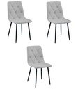LIBRA Stuhl – hellgraues Material / schwarze Beine x 3
