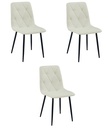 LIBRA Stuhl – beiges Material / schwarze Beine x 3