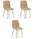 LIBRA Stuhl – braunes Material / holzfarbene Beine x 3