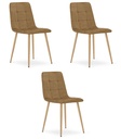 KARA-Stuhl – brauner Samt / holzfarbene Beine x 3