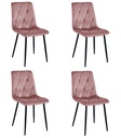 LIBRA Stuhl – rosa Samt / schwarze Beine x 4