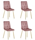 LIBRA Stuhl – rosa Samt / goldene Beine x 4