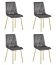 LIBRA Stuhl – dunkelgrauer Samt / goldene Beine x 4