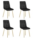 LIBRA Stuhl – schwarzer Samt / goldene Beine x 4