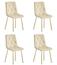 LIBRA Stuhl – hellbeiger Samt / goldene Beine x 4