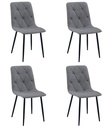 LIBRA Stuhl – dunkelgraues Material / schwarze Beine x 4