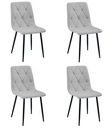 LIBRA Stuhl – hellgraues Material / schwarze Beine x 4