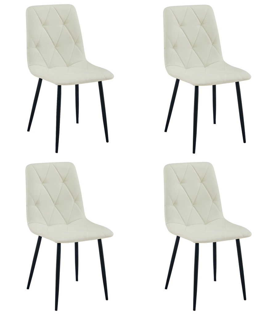 LIBRA Stuhl – beiges Material / schwarze Beine x 4