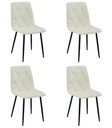 LIBRA Stuhl – beiges Material / schwarze Beine x 4