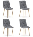 LIBRA Stuhl – dunkelgraues Material / holzfarbene Beine x 4