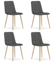 KARA-Stuhl – dunkelgrauer Samt / holzfarbene Beine x 4