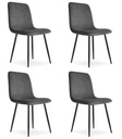 RIFT Stuhl – grauer Cord / schwarze Beine x 4