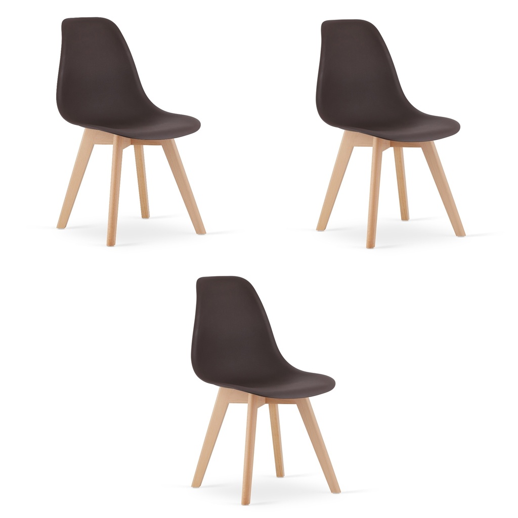 KITO Kaffeestuhl / natürliche Beine x 3