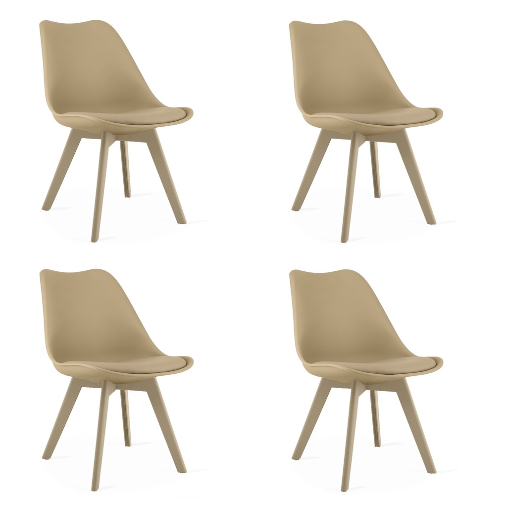 MARK Stuhl – dunkelbeige / beige Beine x 4