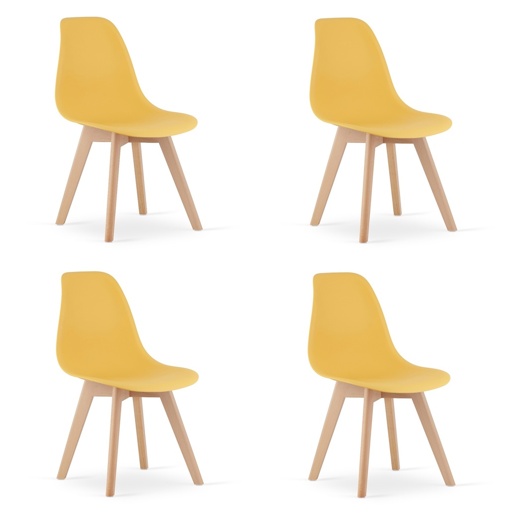 KITO Stuhl Senf / Naturbeine x 4