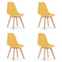 KITO Stuhl Senf / Naturbeine x 4