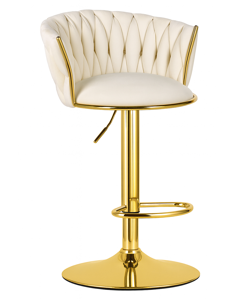 MIG-Hocker - beige / goldene Basis x 1
