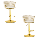 MIG-Hocker - beige / goldene Basis x 2