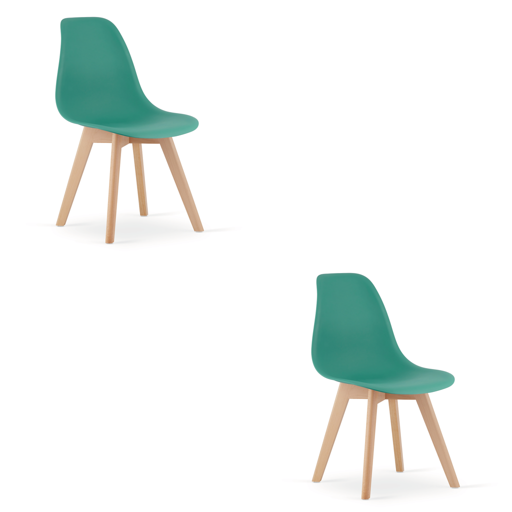 KITO Stuhl grün / natürliche Beine x 2