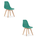 KITO Stuhl grün / natürliche Beine x 2
