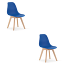 KITO blauer Stuhl / natürliche Beine x 2