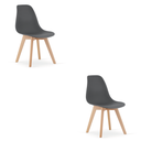 KITO Stuhl, dunkelgrau / natürliche Beine x 2