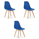 KITO blauer Stuhl / natürliche Beine x 3