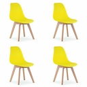 KITO Stuhl gelb / natürliche Beine x 4