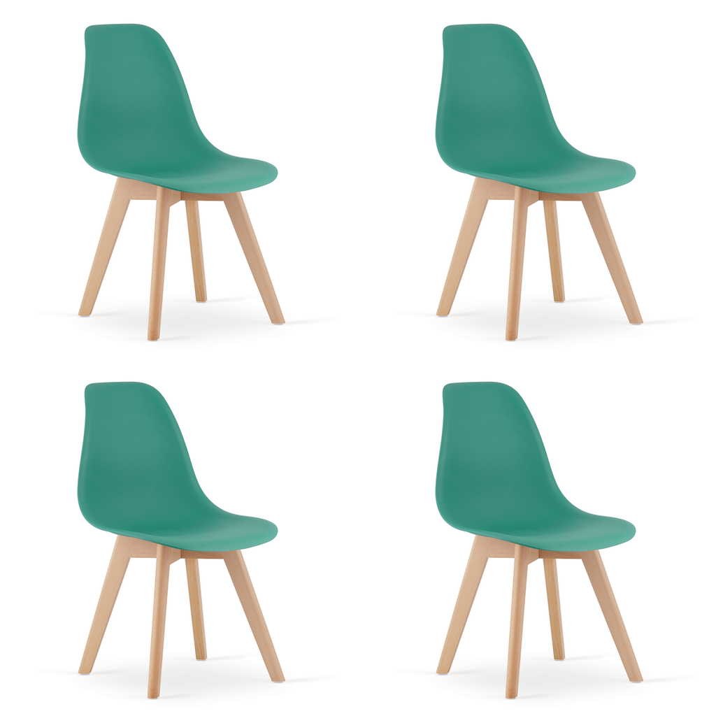 KITO Stuhl grün / natürliche Beine x 4