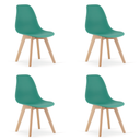 KITO Stuhl grün / natürliche Beine x 4