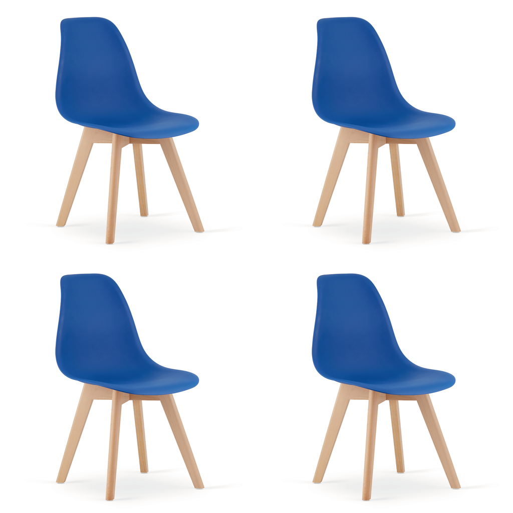 KITO blauer Stuhl / natürliche Beine x 4