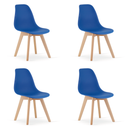 KITO blauer Stuhl / natürliche Beine x 4