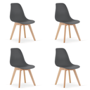 KITO Stuhl, dunkelgrau / natürliche Beine x 4