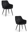 VARSI Stuhl – schwarzer Samt / schwarze Beine x 2