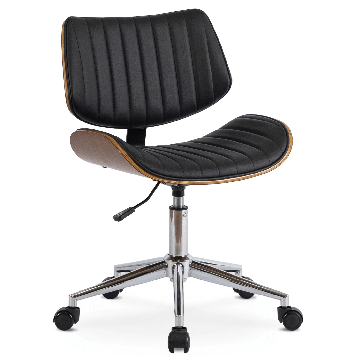 [ME.TEKSAS/CZ/DG/E/FO] TEKSAS Drehsessel aus schwarzem Öko-Leder