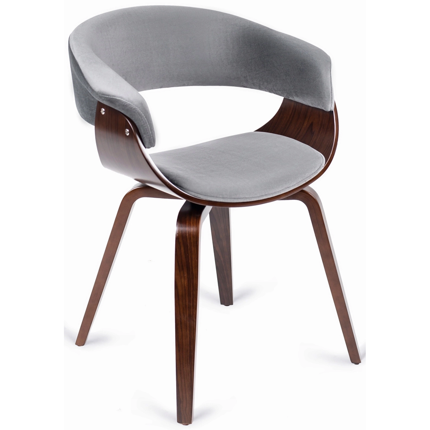 [ME.GARY/P/O/DG/V/K] GARY Veloursstuhl Grau/Walnuss