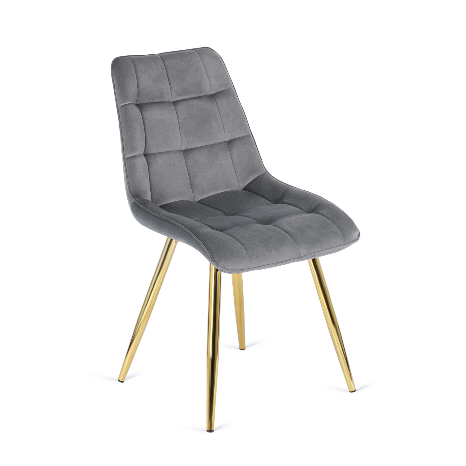 CARO Stuhl aus grauem Velours