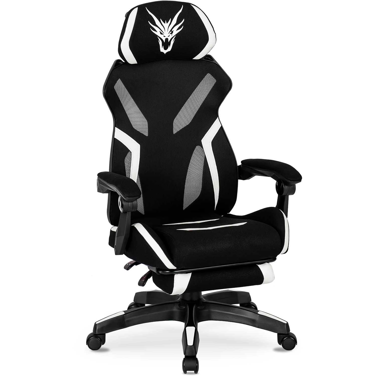 MAXIMO Drehbarer Gaming-Stuhl Schwarz/Weiß